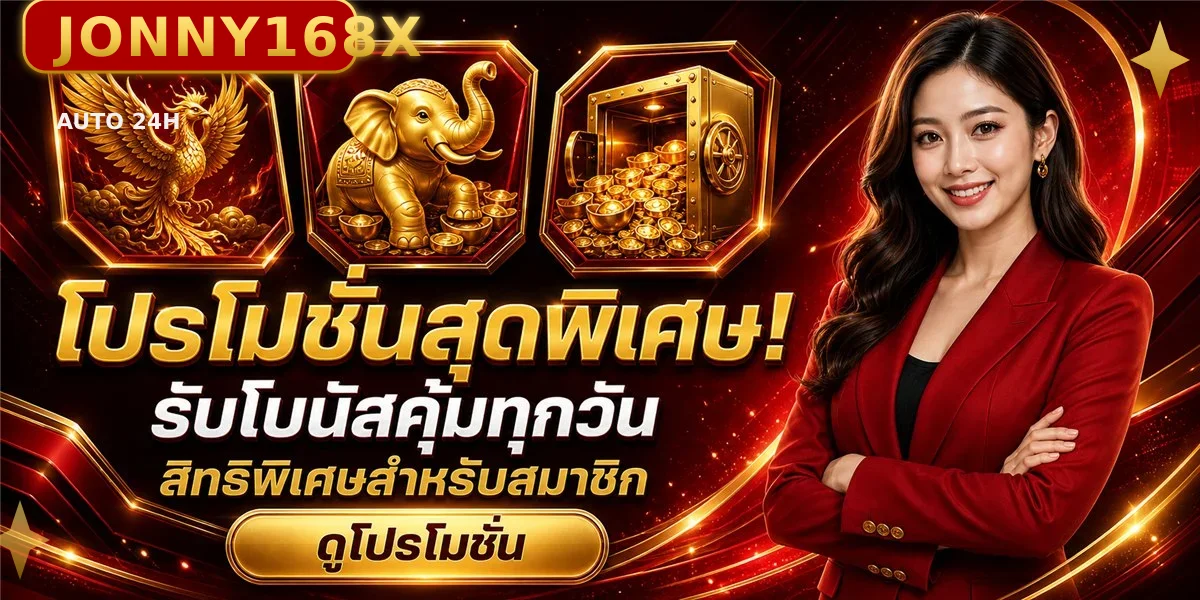 JONNY168X ฝากถอนออโต้ 24 ชั่วโมง ระบบปลอดภัยเข้ารหัส SSL